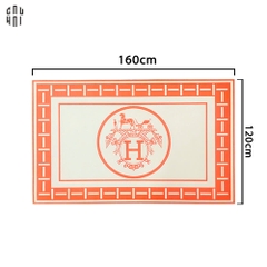 THẢM CỬA - DOOR MAT - THẢM DA 120x160 ORANGE & WHITE HELIOS LEATHER LUXURY RUG
