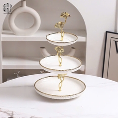 ĐĨA BÁNH 3 TẦNG GINKGO BLANC