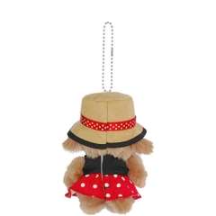 MONCHHICHI BEBICHHICHI RED DOTS GIRL KEYCHAIN