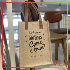 Túi vải đay quai da cán màng mỏng