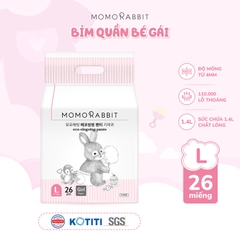 Bỉm quần bé gái Momo Rabbit - size L26 - 8-12kg