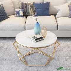 Bàn trà sofa mặt đá khung lồng chim - BT 09