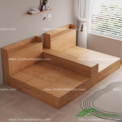 Giường gỗ đôi liền vách ngăn - GN 23