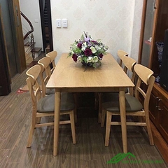 Bàn ăn mango vàng 6 ghế - BA 14