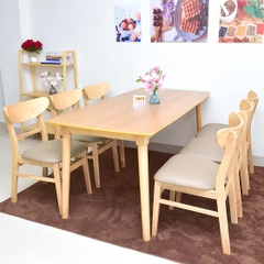 Bàn ăn mango vàng 6 ghế - BA 14