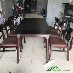 Bàn ăn mango nâu 6 ghế - BA 15
