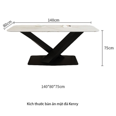 Bộ bàn ăn mặt đá 4 ghế Kenry cao cấp - BA 43