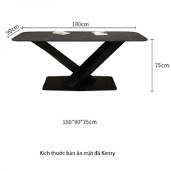 Bộ bàn ăn mặt đá 4 ghế Kenry cao cấp - BA 43