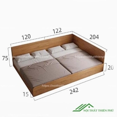 Giường ngủ 2 người riêng biệt hiện đại - GN 22