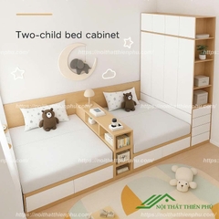 Giường đôi cho bé kèm tủ quần áo - GN 24