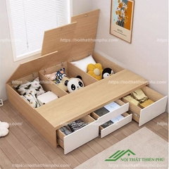 Giường gỗ hộp đơn giản 1m2 - GN 12