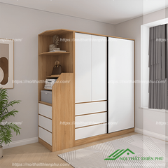 Tủ quần áo đứng có kệ góc độc đáo - QA 112