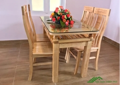 Bàn ăn 4 ghế gỗ sồi nga - BA 01