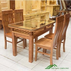 Bàn ăn 4 ghế gỗ sồi nga - BA 02