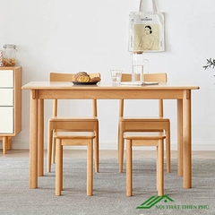 Bộ Bàn Ăn 4 Ghế Gỗ Sồi Thiết Kế Đẹp - BA 79