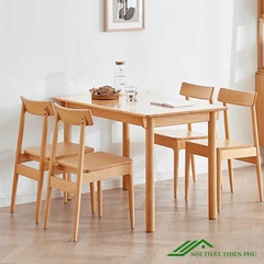 Bộ Bàn Ăn 4 Ghế Gỗ Sồi Thiết Kế Đẹp - BA 79