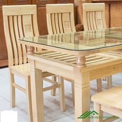 Bàn ăn 6 ghế gỗ sồi nga màu sáng - BA 03