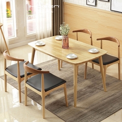 Bộ bàn ăn 4 ghế Bull màu gỗ sồi tự nhiên - BA 56