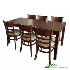 Bàn ăn cabin 6 ghế màu nâu - BA 10
