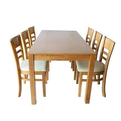 Bàn ăn cabin 6 ghế màu vàng - BA 08