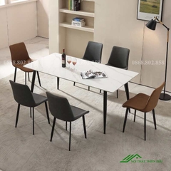 Bàn ăn gia đình chân sắt mặt đá - BA 86