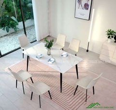 Bàn ăn gia đình chân sắt mặt đá - BA 86