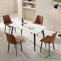 Bàn ăn gia đình chân sắt mặt đá - BA 86