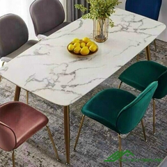 Bàn ăn 4 ghế Gubi chân mạ vàng - BA 26