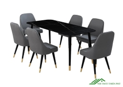 Bàn ăn mặt đá ceramic 4 ghế đẹp - BA 25