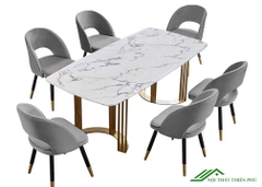 Bàn ăn mặt đá 6 ghế Saarinen - BA 23