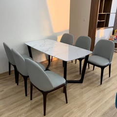 Bộ bàn ăn Grace mặt đá 6 ghế - BA 19