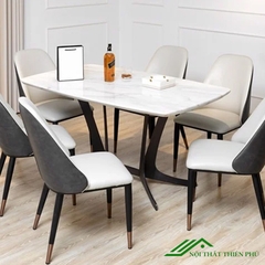 Bàn ăn mặt đá 4 ghế kendy hiện đại  - BA 24
