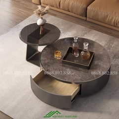 Bàn sofa thép không gỉ kết hợp mặt kính - BT 100