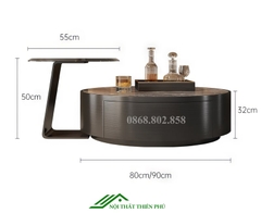 Bàn sofa thép không gỉ kết hợp mặt kính - BT 100