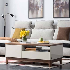 Bàn trà gỗ mdf hiện đại, tiện dụng 3 ngăn - BT 26