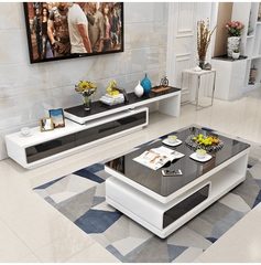 Bàn trà sofa gỗ mặt kính hiện đại - BT 19