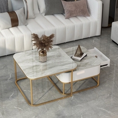 Bàn trà đôi hình vuông có ngăn kéo - BT 85