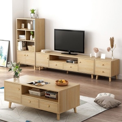 Bàn trà sofa melamine chân sồi đẹp - BT 65