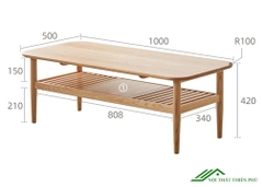 Bàn trà gỗ sồi tự nhiên cao cấp - BT 53