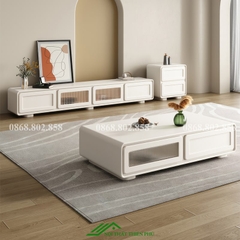 Bàn trà sofa tối giản màu trắng - BT 104