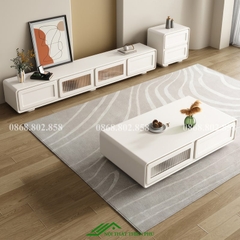 Bàn trà sofa tối giản màu trắng - BT 104