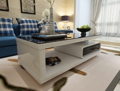 Bàn trà sofa gỗ mặt kính hiện đại - BT 19