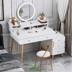 Bàn trang điểm gỗ MDF có đèn led cảm ứng hiện đại - TD 50