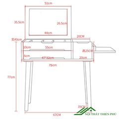 Bàn trang điểm kiểu dáng nhỏ gọn hiện đại - TD 12