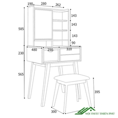 Bàn trang điểm nhỏ gọn nhiều kệ để đồ - TD 28