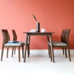 Bộ bàn ăn bingo 6 ghế nâu gỗ nhập khẩu - BA 48