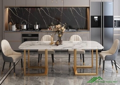 Bàn ăn mặt đá 6 ghế Monet cao cấp - BA 36