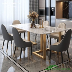 Bàn ăn mặt đá 6 ghế Monet cao cấp - BA 36