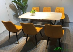 Bộ bàn ăn 6 ghế Loft mặt Ceramic giá rẻ - BA 34