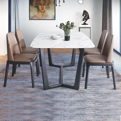 Bộ bàn ăn Grace mặt đá 4 ghế 1m2 đẹp - BA 47